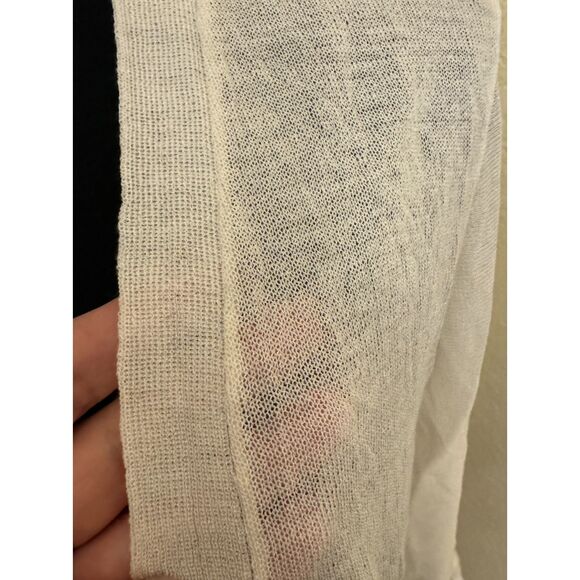 Chico's Lightweight Gathered Ruched Tie Sleeves Open Cardigan - Sz 00 (XS) - Picture 6 of 11